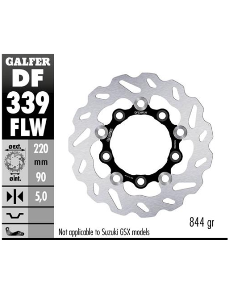 disco freno moto galfer wave flotante 220x5mm df33
