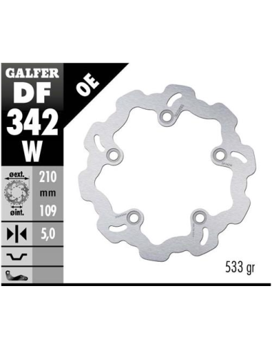 disco freno moto galfer wave fijo 210x5mm df342w