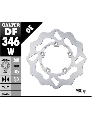 disco freno moto galfer wave fijo 260x5mm df346w