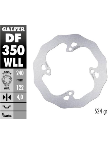 disco freno moto galder wave fijo solido df350wll