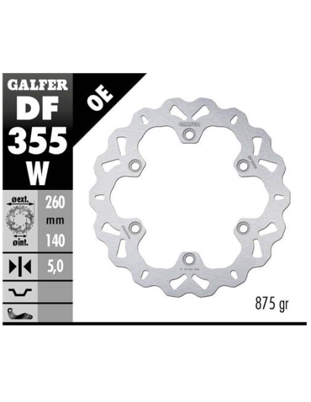 disco freno moto galfer wave fijo 260x5mm df355w