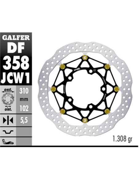 disco freno moto galfer wave flotante df358jcw1g03