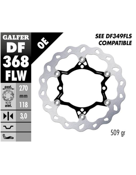 disco freno moto galfer wave flotante 270x3mm df36