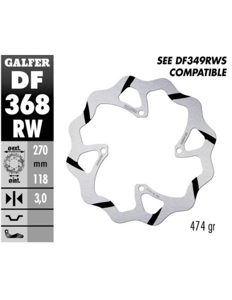 disco freno moto galder wave fijo 270x3mm df368rw