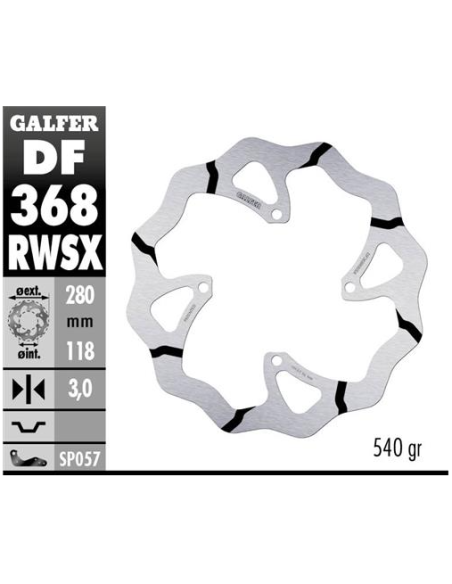 disco freno moto galfer wave fijo 280x3m df368rw