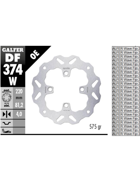 disco freno moto galfer wave fijo 220x4mm df374w