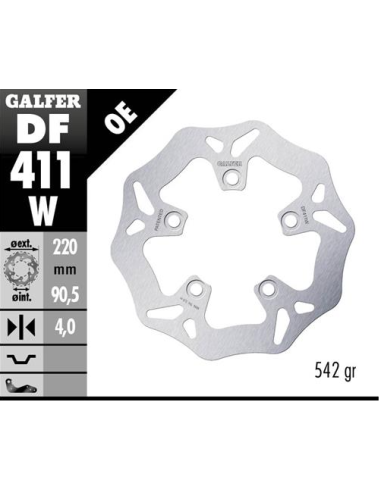 disco freno moto galfer wave fijo 220x4mm df411w