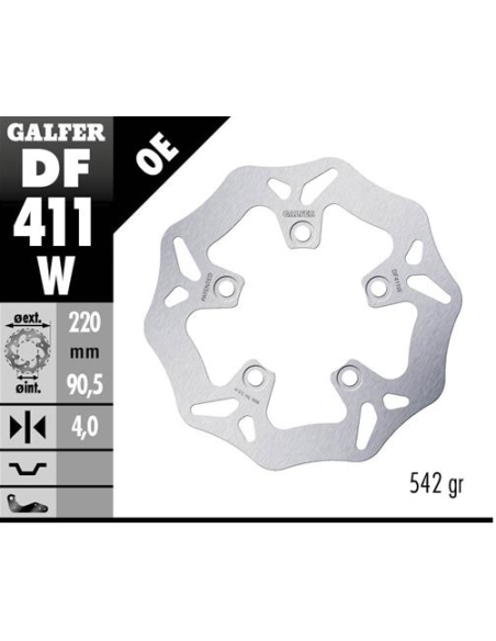 disco freno moto galfer wave fijo 220x4mm df411w