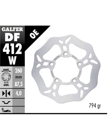 disco freno moto galfer wave fijo 260x4mm df412w