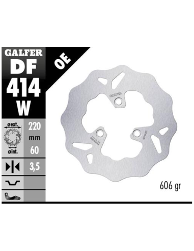 disco freno moto galfer wave fijo 220x3 5mm df414w