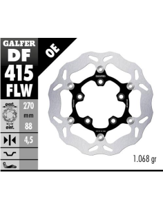 disco de freno delantero galfer df415flw wave flotante acero 270x4 5 mm