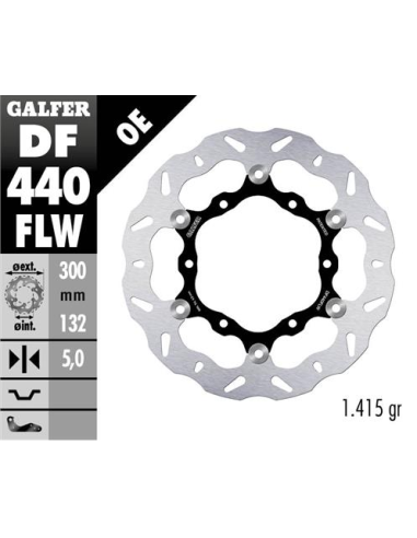 disco freno moto galfer wave flotante 300x5mm df44