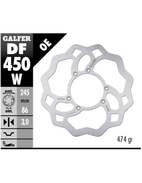 disco freno moto galfer wave fijo 245x3mm df450w