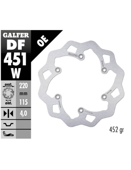 disco freno moto galfer wave fijo 220x4mm df451w