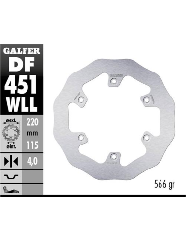 disco freno moto galder wave fijo solido df451wll
