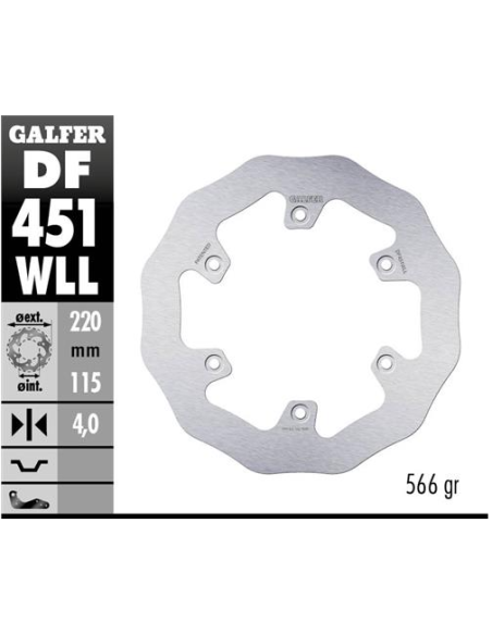 disco freno moto galder wave fijo solido df451wll