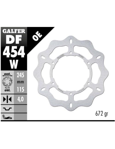 disco freno moto galfer wave fijo 245x4mm df454w