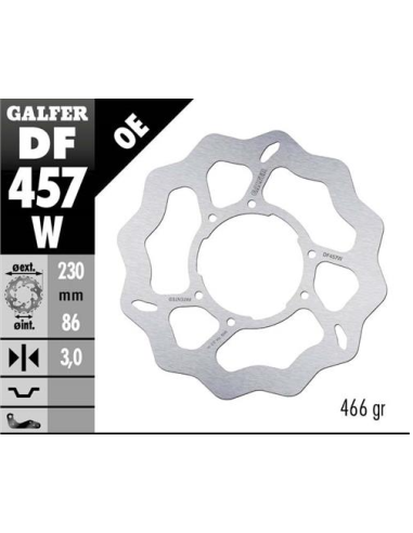 disco freno moto galfer wave fijo 230x3mm df457w