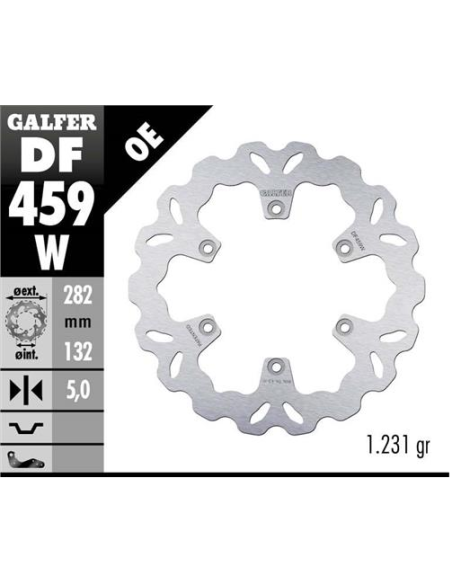 disco fijo wave 282x5 mm o interior 132 6 anclajes o150 valido como delantero y trasero