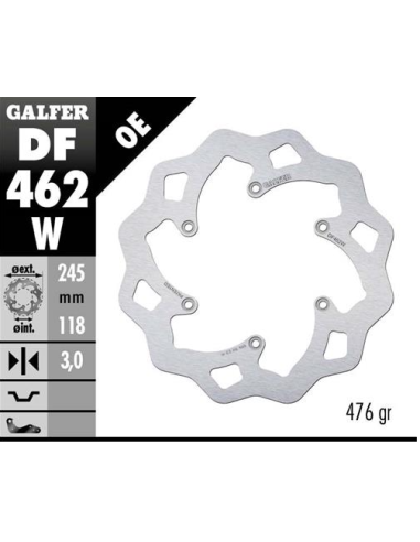disco freno moto galfer wave fijo 245x3mm df462w
