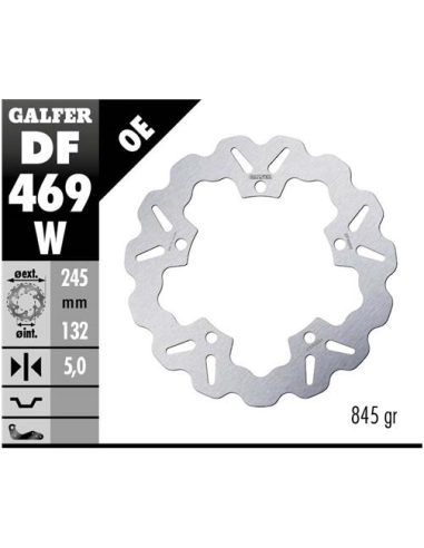 disco freno moto galfer wave fijo 245x5mm df469w