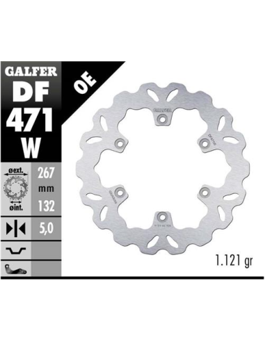 disco freno galfer df471w wave 267x5 mm 6 tornillos o150 yamaha fz fzr fzs bt1100 delante