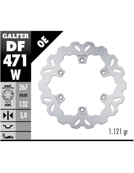 disco freno galfer df471w wave 267x5 mm 6 tornillos o150 yamaha fz fzr fzs bt1100 delante