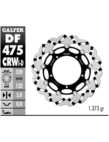 disco freno moto galfer wave flotante 320x5mm df47