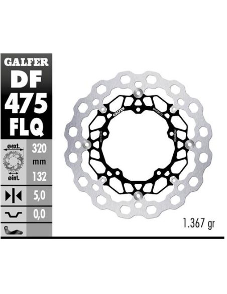 disco freno moto flotante galfer qubic 320x5mm df4