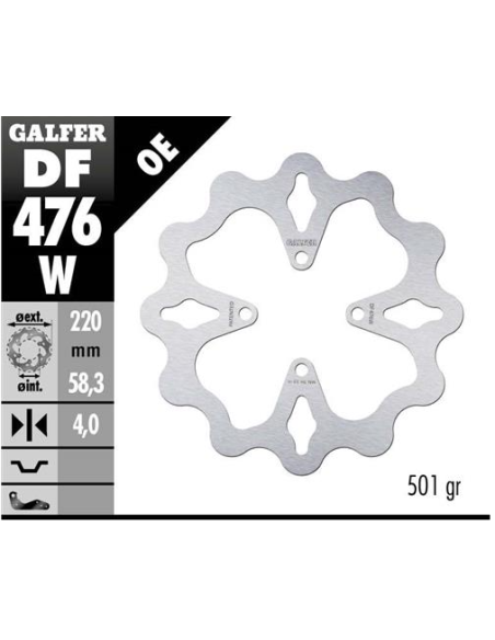 disco freno moto galfer wave fijo 220x4mm df476w