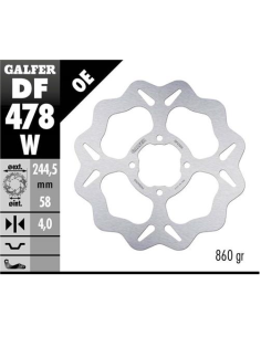 disco freno moto galfer wave fijo 244 5x4mm df478w