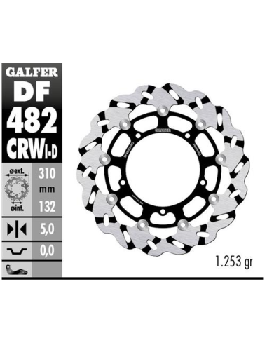 disco freno moto galfer wave flotante dcho df482c