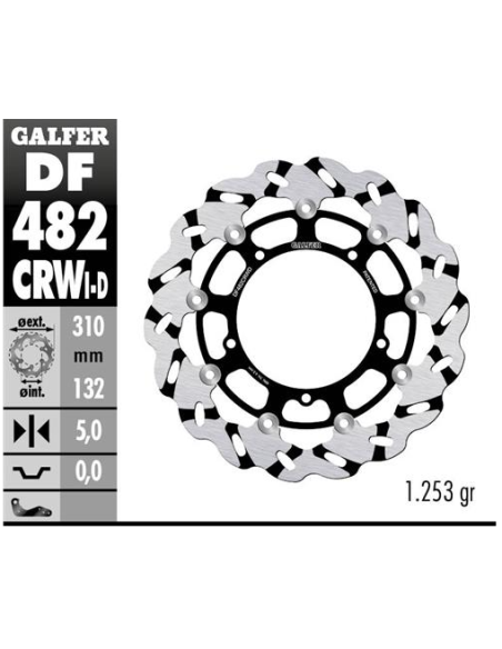 disco freno moto galfer wave flotante dcho df482c