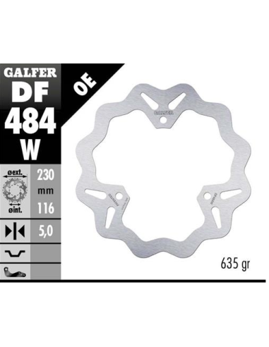 disco freno moto galfer wave fijo 228 5x5mm df484w