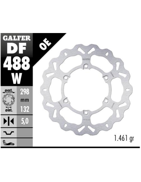 disco de freno delantero galfer wave df488w 298x5 mm yamaha xj600 xvs drag star