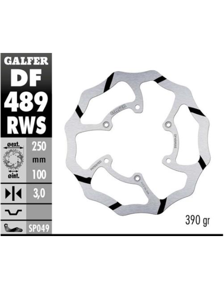 disco freno moto galfer wave fijo 250x3mm df489rws