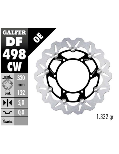 disco freno moto galfer wave flotante completo df4498cw