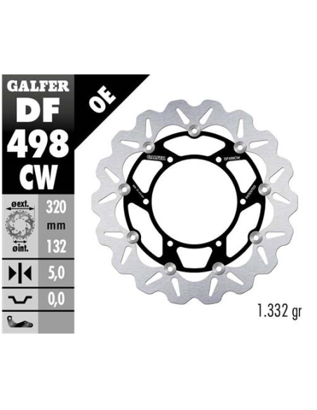 disco freno moto galfer wave flotante completo df4498cw