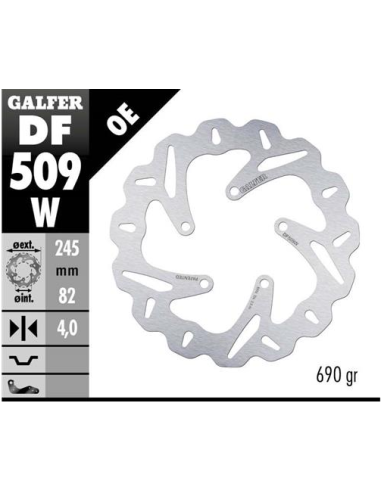 disco freno moto galfer wave fijo 245x4mm df509w