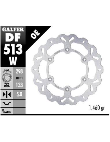 disco freno moto galfer wave fijo 298x5mm df513w