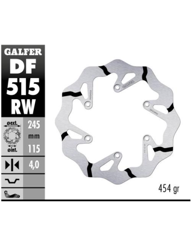 disco freno moto galder wave fijo 245x4mm df515rw