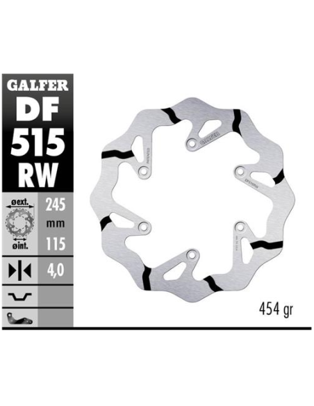 disco freno moto galder wave fijo 245x4mm df515rw