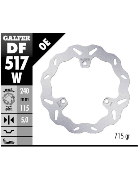 disco freno moto galfer wave fijo 240x5mm df517w