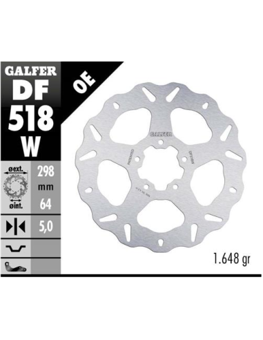 disco freno moto galfer wave fijo 298x5mm df518w