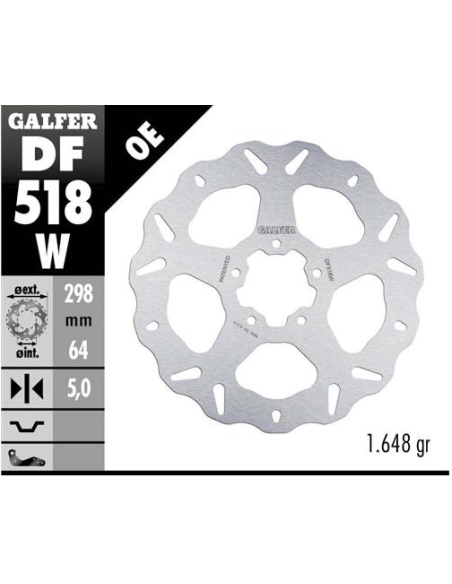 disco freno moto galfer wave fijo 298x5mm df518w