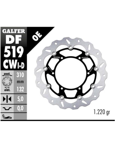 disco freno moto galfer wave flotante rch df519cw