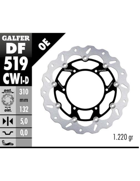 disco freno moto galfer wave flotante izdo df519c