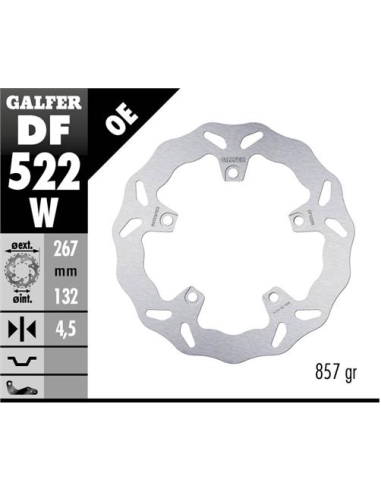 disco freno moto galfer wave fijo 267x4 5mm df522w