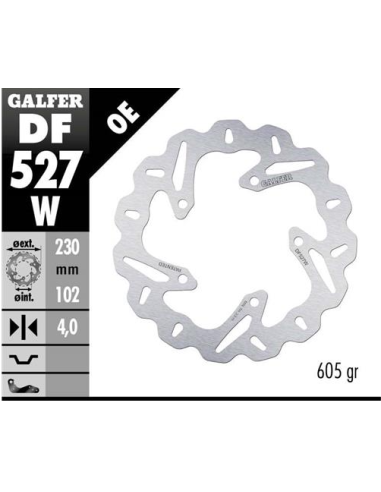 disco freno moto galfer wave fijo 230x4mm df527w