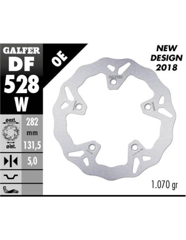 disco de freno trasero galfer df528w wave fijo 282x5 mm para yamaha t max 530